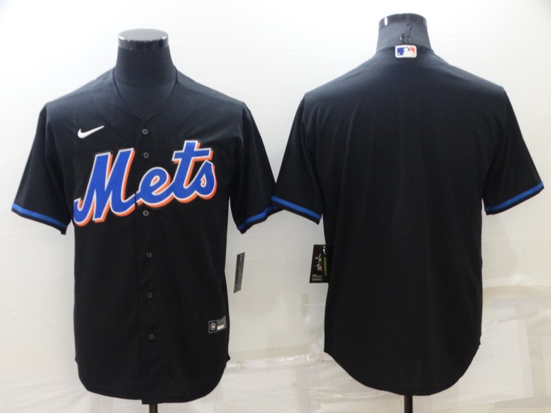 Men's New York Mets Blank Black Stitched MLB Cool Base Nike Jersey