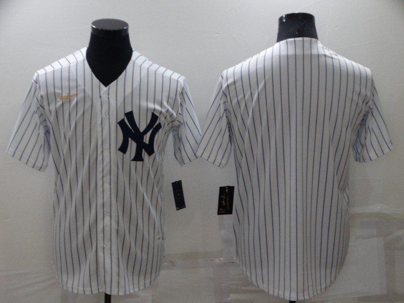 Men's New York Yankees Blank White Throwback Stitched MLB Cool Base Nike Jersey