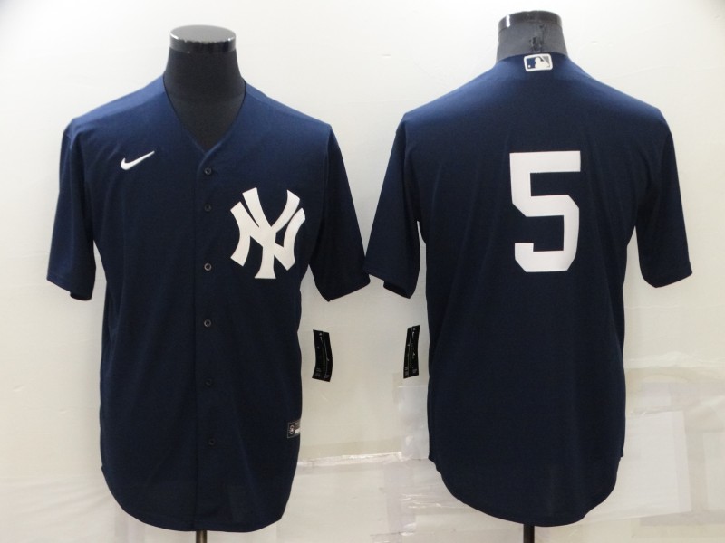 Men's New York Yankees #5 Joe DiMaggio No Name Black Stitched Nike Cool Base Throwback Jersey