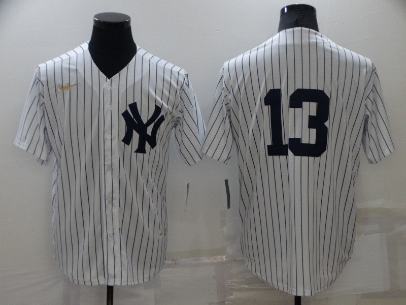 Men's New York Yankees #13 Joey Gallo No Name White Throwback Stitched MLB Cool Base Nike Jersey