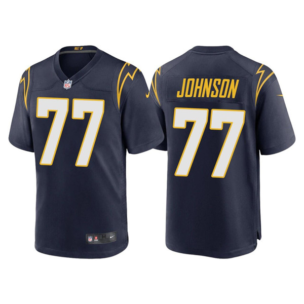 Men's Los Angeles Chargers #77 Zion Johnson Navy Limited Stitched Jersey