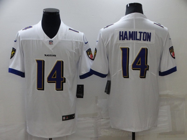 Men's Baltimore Ravens #14 Kyle Hamilton White Vapor Untouchable Limited Stitched Jersey