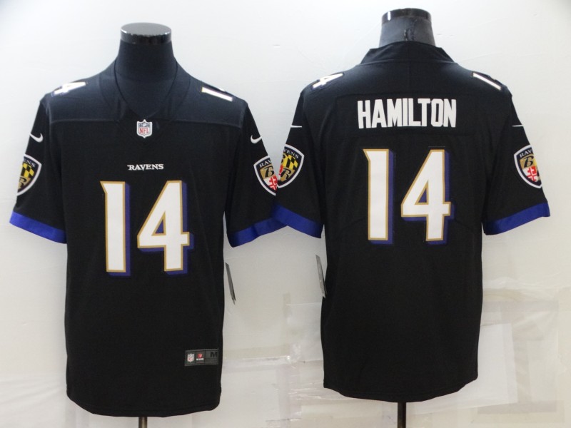 Men's Baltimore Ravens #14 Kyle Hamilton Black Vapor Untouchable Limited Stitched Jersey