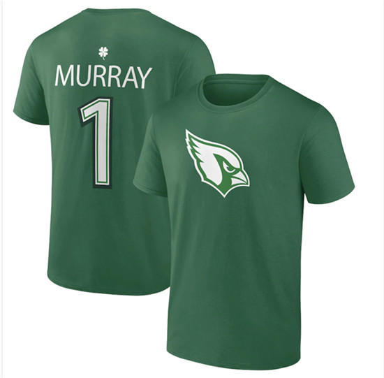 Men's Arizona Cardinals #1 Kyler Murray Green St. Patrick's Day Icon Player T-Shirt