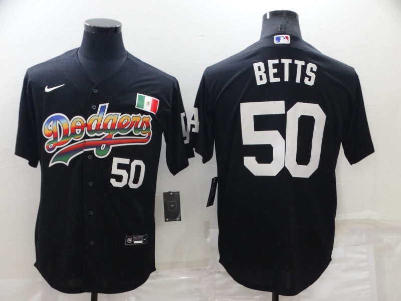 Men's Los Angeles Dodgers #50 Mookie Betts Black Mexico Cool Base Nike Jersey Men's Los Angeles Dodgers #50 Mookie Betts Black Mexico Cool Base Nike Jersey