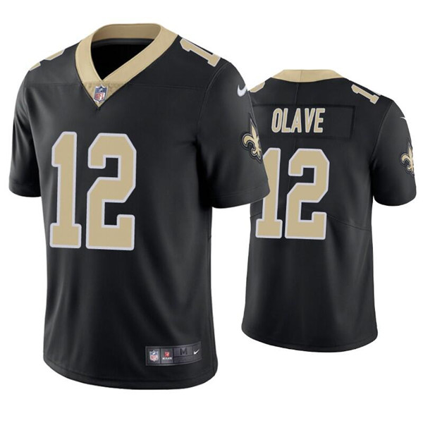Men's New Orleans Saints #12 Chris Olave Black Vapor Limited Stitched Jersey