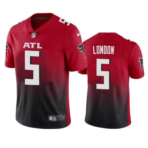 Men's Atlanta Falcons #5 Drake London Red Black Vapor Untouchable Limited Stitched Jersey