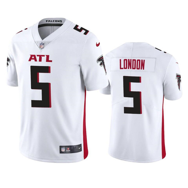 Men's Atlanta Falcons #5 Drake London White Vapor Untouchable Limited Stitched Jersey