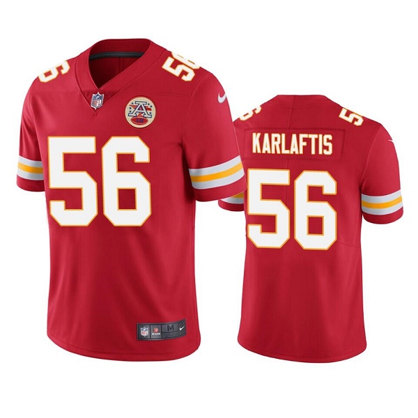 Men's Kansas City Chiefs #56 George Karlaftis Red Vapor Untouchable Limited Stitched Football Jersey