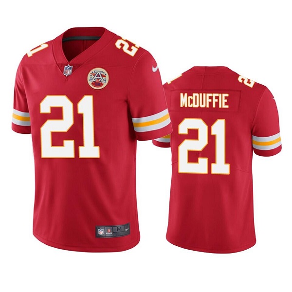 Men's Kansas City Chiefs #21 Trent McDuffie Red Vapor Untouchable Limited Stitched Football Jersey