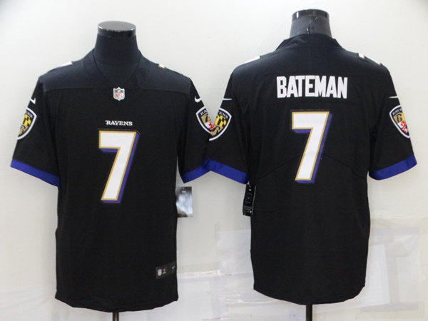 Men's Baltimore Ravens #7 Rashod Bateman Black Vapor Untouchable Limited Stitched Jersey