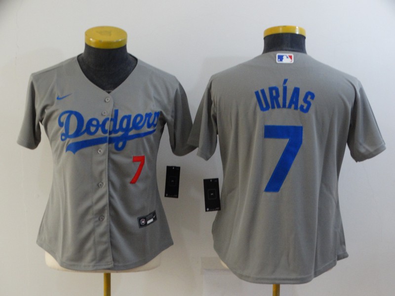 Women's Los Angeles Dodgers #7 Julio Urias Grey Stitched MLB Cool Base Nike Jersey Women's Los Angeles Dodgers #7 Julio Urias Grey Stitched MLB Cool Base Nike Jersey