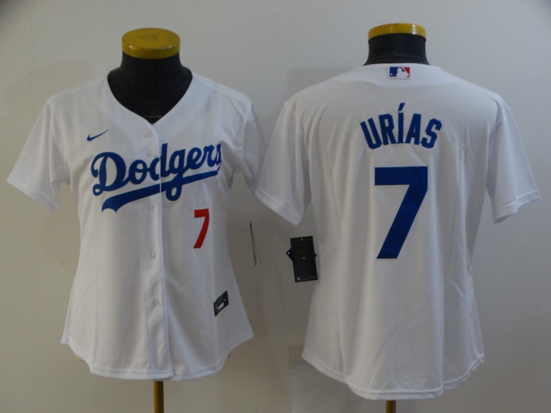 Women's Los Angeles Dodgers #7 Julio Urias White Stitched MLB Cool Base Nike Jersey Women's Los Angeles Dodgers #7 Julio Urias White Stitched MLB Cool Base Nike Jersey