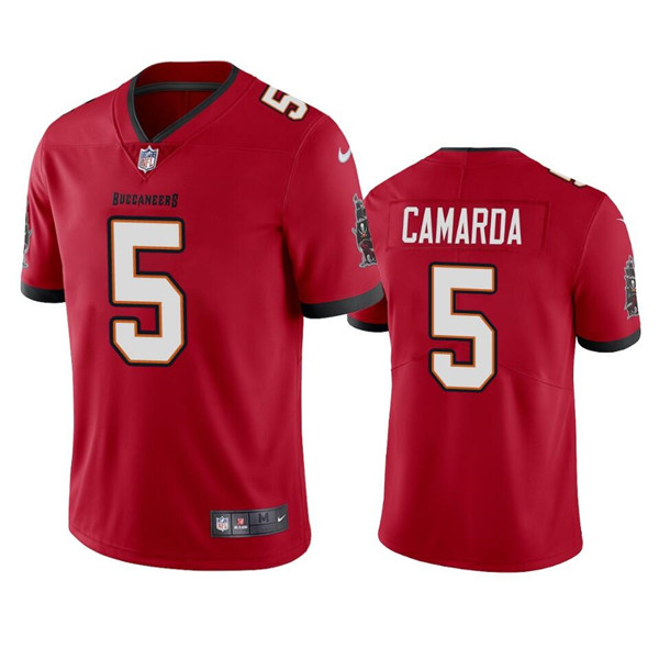 Men's Tampa Bay Buccaneers #5 Jake Camarda Red Vapor Untouchable Limited Stitched Jersey