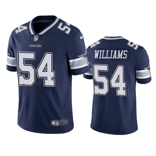 Men's Dallas Cowboys #54 Sam Williams Navy Vapor Limited Stitched Jersey