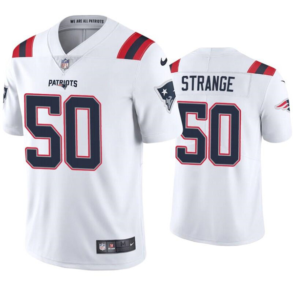 Men's New England Patriots #50 Cole Strange White Vapor Untouchable Limited Stitched Jersey