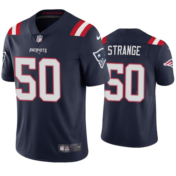 Men's New England Patriots #50 Cole Strange Navy Vapor Untouchable Limited Stitched Jersey