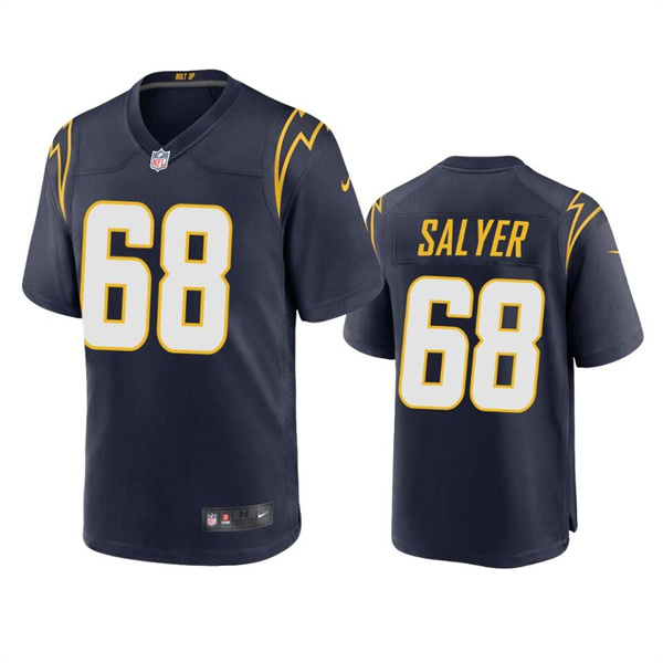 Men's Los Angeles Chargers #68 Jamaree Salyer Navy Stitched Jersey