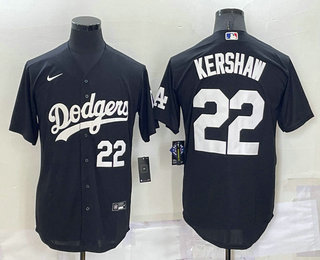 Men's Los Angeles Dodgers #22 Clayton Kershaw Number Black Turn Back The Clock Stitched Cool Base Jersey Men's Los Angeles Dodgers #22 Clayton Kershaw Number Black Turn Back The Clock Stitched Cool Base Jersey