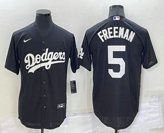 Men's Los Angeles Dodgers #5 Freddie Freeman Black Turn Back The Clock Stitched Cool Base Jersey Men's Los Angeles Dodgers #5 Freddie Freeman Black Turn Back The Clock Stitched Cool Base Jersey