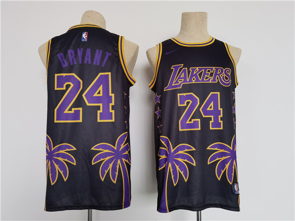 Men's Los Angeles Lakers #24 Kobe Bryant Black Throwback basketball Jersey