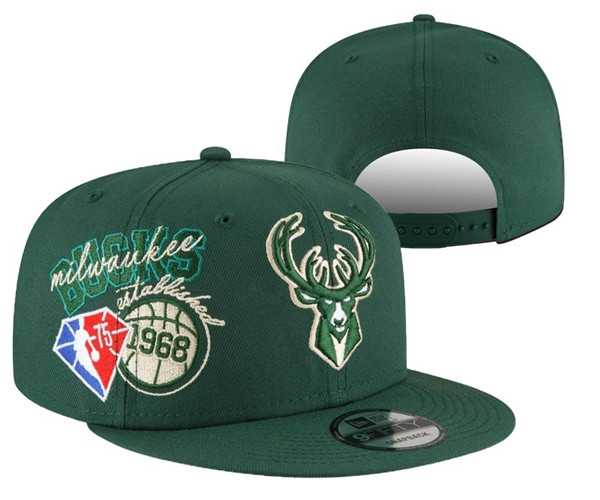 Milwaukee Bucks Finals Stitched Snapback 75th Anniversary Hats 0014