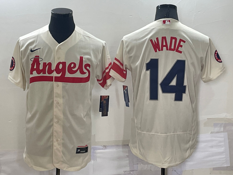 Men's Los Angeles Angels #14 Tyler Wade Cream 2022 City Connect Flex Base Stitched Jersey