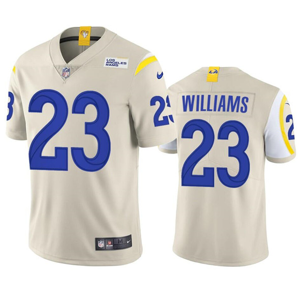 Men's Los Angeles Rams #23 Kyren Williams Bone Vapor Untouchable Limited Stitched Football Jersey