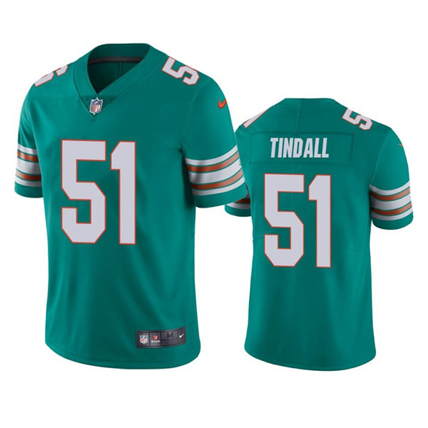 Men's Miami Dolphins #51 Channing Tindall Aqua Color Rush Limited Stitched Football Jersey