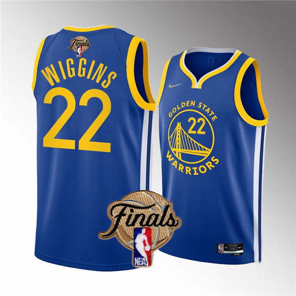 Men's Golden State Warriors #22 Andrew Wiggins Royal 2022 Finals Stitched Jersey