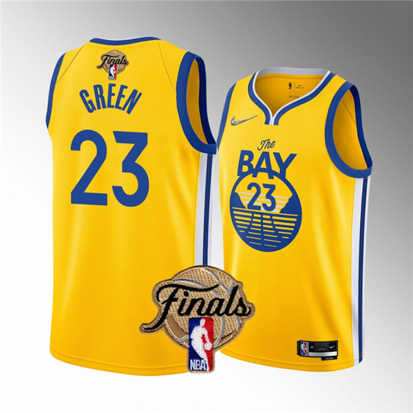 Men's Golden State Warriors #23 Draymond Green Yellow 2022 Finals Stitched Jersey Men's Golden State Warriors #23 Draymond Green Yellow 2022 Finals Stitched Jersey