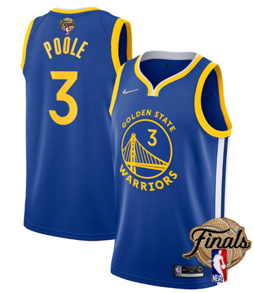 Men's Golden State Warriors #3 Jordan Poole 2022 Royal NBA Finals Stitched Jersey Men's Golden State Warriors #3 Jordan Poole 2022 Royal NBA Finals Stitched Jersey
