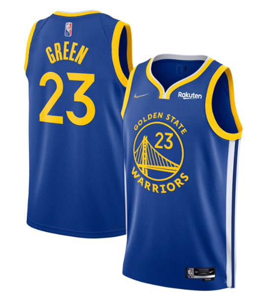 Men's Golden State Warriors #23 Draymond Green Royal 75th Anniversary Stitched Basketball Jersey Men's Golden State Warriors #23 Draymond Green Royal 75th Anniversary Stitched Basketball Jersey