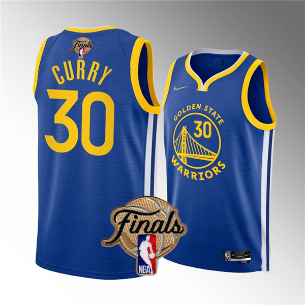 Men's Golden State Warriors #30 Stephen Curry Royal 2022 Finals Stitched Basketball Jersey Men's Golden State Warriors #30 Stephen Curry Royal 2022 Finals Stitched Basketball Jersey