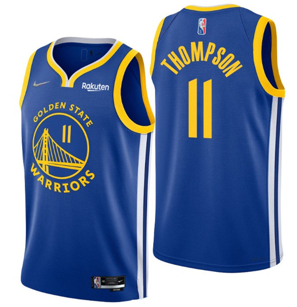 Men's Golden State Warriors #11 Klay Thompson 2022 Royal 75th Anniversary Stitched Jersey Men's Golden State Warriors #11 Klay Thompson 2022 Royal 75th Anniversary Stitched Jersey