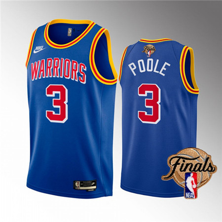 Mens Golden State Warriors #3 Jordan Poole 2022 Royal NBA Finals Stitched Jersey Mens Golden State Warriors #3 Jordan Poole 2022 Royal NBA Finals Stitched Jersey