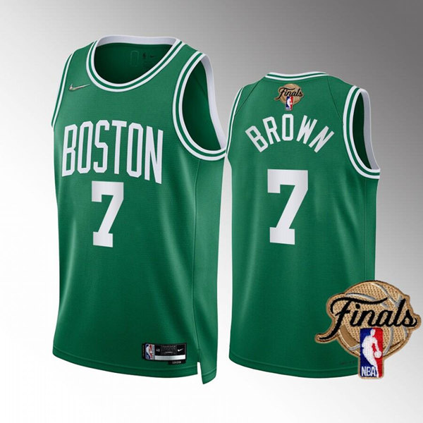 Men's Boston Celtics #7 Jaylen Brown Green 2022 Finals Stitched Jersey