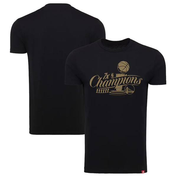 Men's Golden State Warriors 2022 Black Finals Champions Metallic Official Logo Comfy Tri-Blend T-Shirt