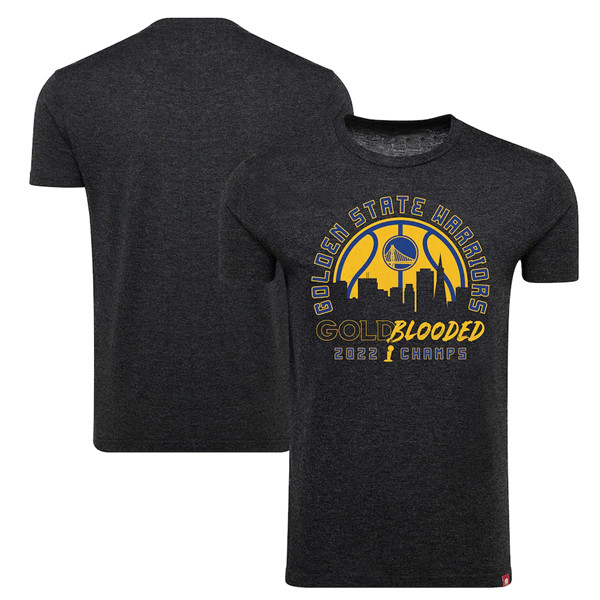 Men's Golden State Warriors 2022 Black NBA Finals Champions Comfy Tri-Blend T-Shirt