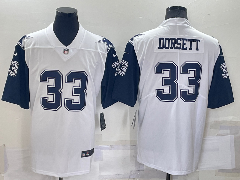 Men's Dallas Cowboys #33 Tony Dorsett White Color Rush Stitched NFL Nike Limited Jersey