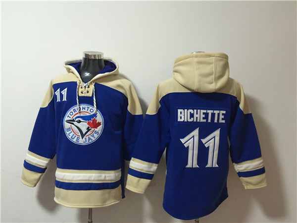 Men's Toronto Blue Jays #11 Bo Bichette Royal Ageless Must-Have Lace-Up Pullover Hoodie