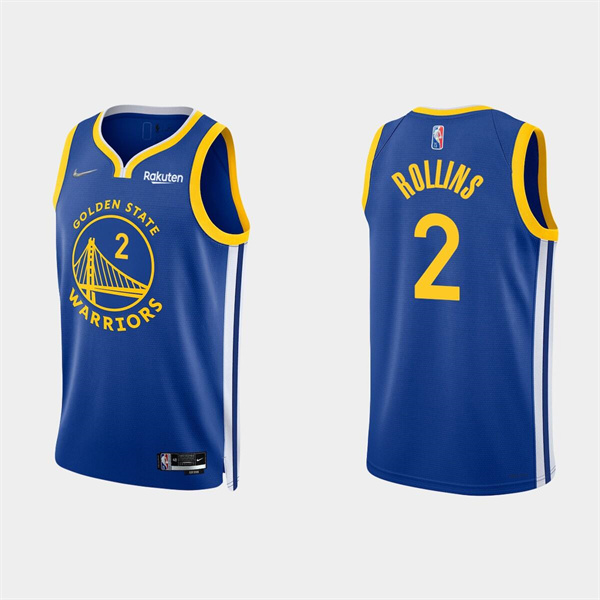 Mens Golden State Warriors #2 Ryan Rollins 2022 Royal Stitched Basketball Jersey