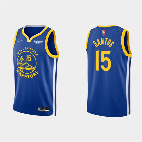 Mens Golden State Warriors #15 Gui Santos 2022 Royal Stitched Basketball Jersey