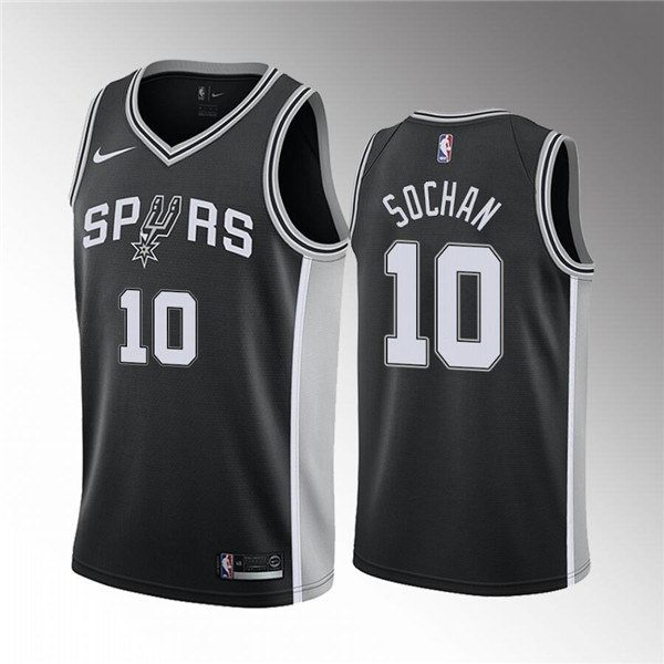 Men' San Antonio Spurs #10 Jeremy Sochan Black Association Edition Stitched Jersey