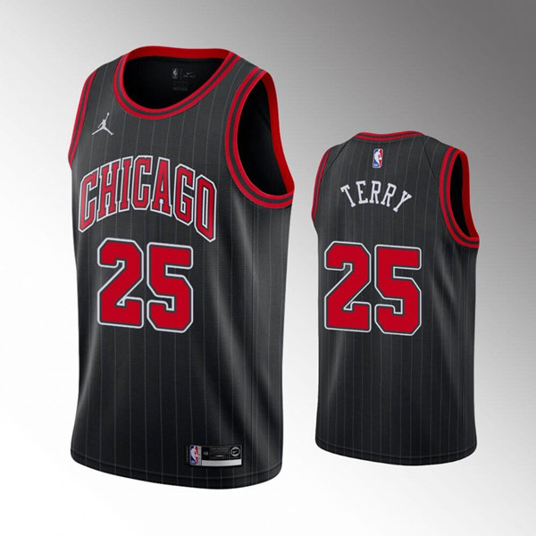 Men's Chicago Bulls #25 Dalen Terry Black Swingman Stitched Basketball Jersey