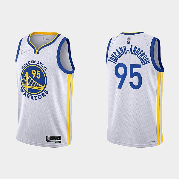 Mens Golden State Warriors #95 Juan Toscano-Anderson 2022 white Stitched Basketball Jersey