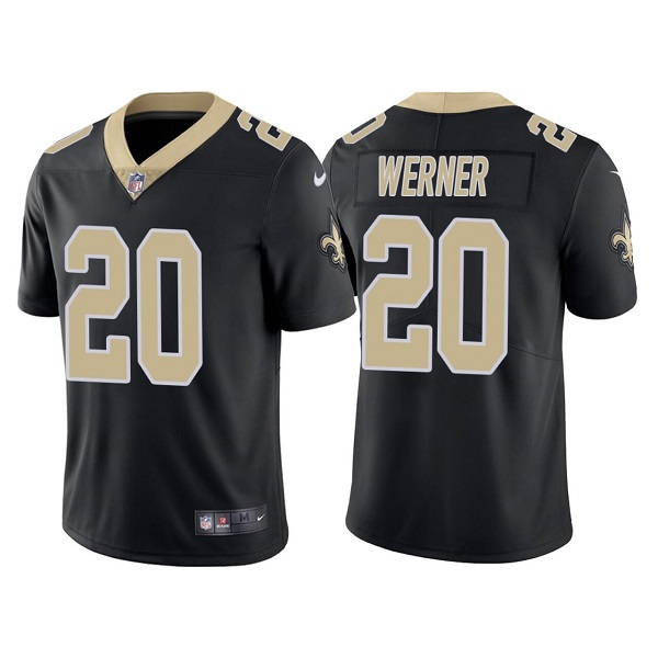 Men's New Orleans Saints #20 Pete Werner Black Vapor Limited Stitched Jersey