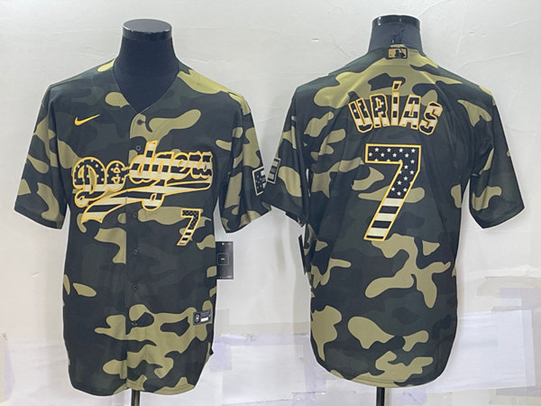 Men's Los Angeles Dodgers #7 Julio Urias Olive Cool Base Stitched Baseball Jersey Men's Los Angeles Dodgers #7 Julio Urias Olive Cool Base Stitched Baseball Jersey