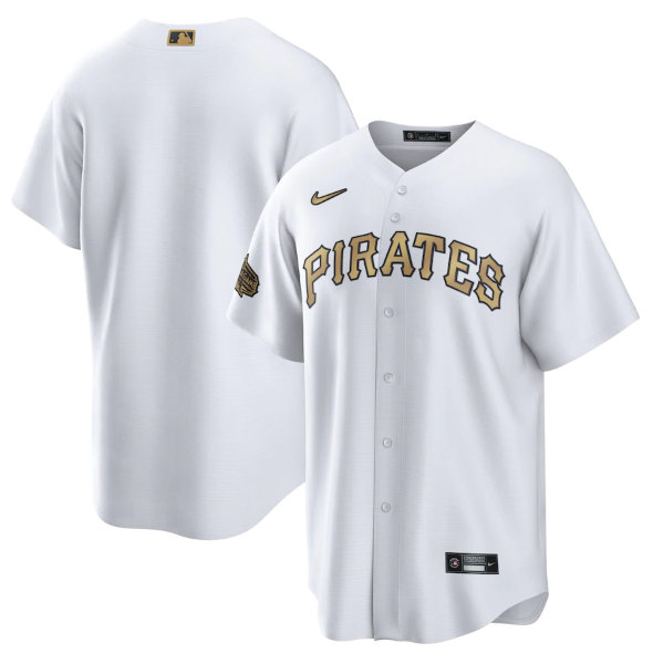 Men's Pittsburgh Pirates Blank White 2022 All-Star Cool Base Stitched Baseball Jersey