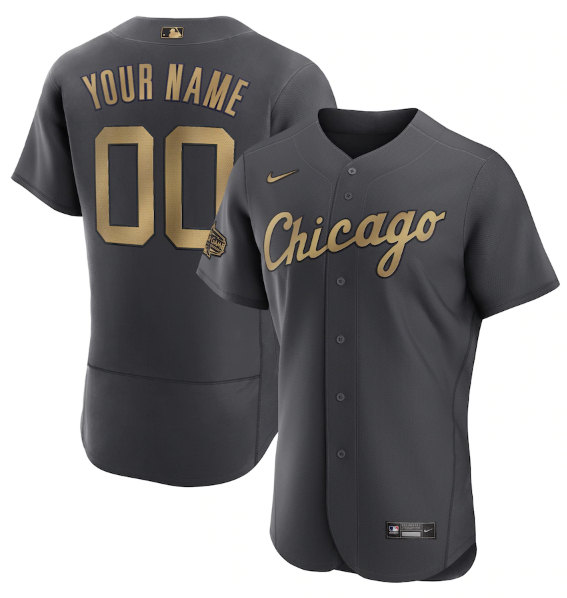 Men's Chicago White Sox Active Player Custom Charcoal 2022 All-Star Flex Base Stitched MLB Jersey